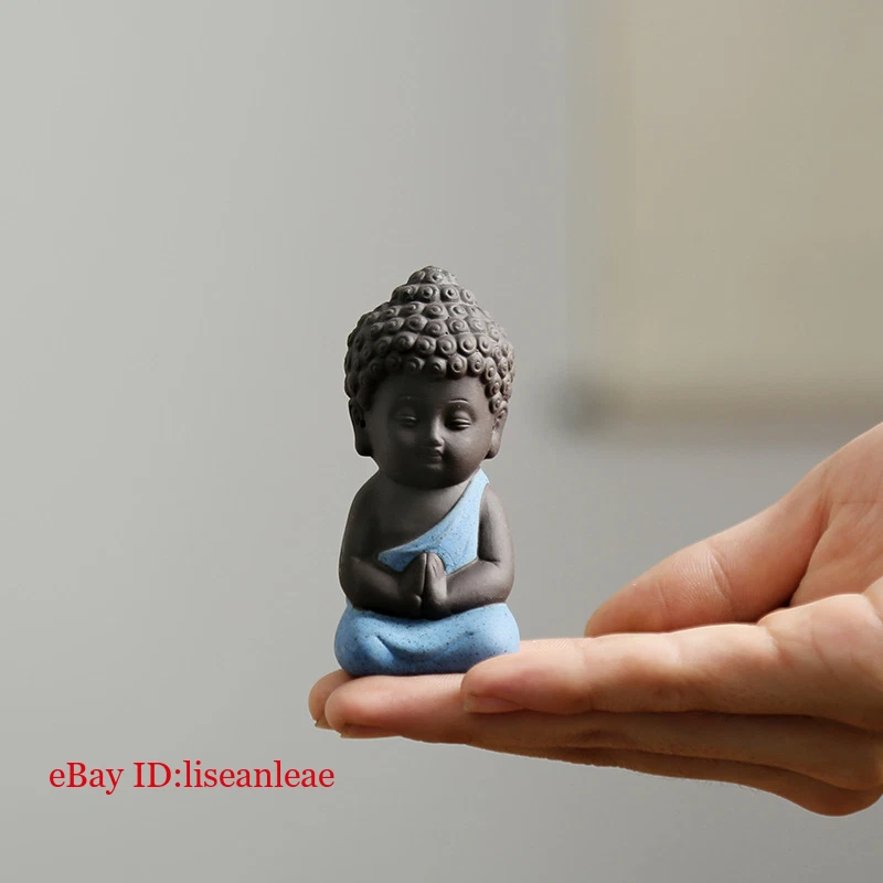 Handmade Tathagata Statue Purple Clay Tea Pet Zen Style Artware Study Decoration - Image 4 of 4