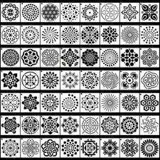56 Pcs 3.6x3.6Inch Mandala Painting Stencils Reusable Mandala Dotting Stencils