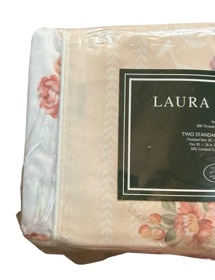 Funda de Almohada Estándar Laura Ashley Vintage Jardín Baqueta Floral Ropa de Cama Nueva de Lote Antiguo Foto 4 de 4