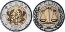Ghana: 1 Cedi Bi-Metallic 2007 - UNC
