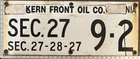 Vintage Porcelain Oil Field Sign - Standard Oil of CA / Kern Front Oil Co.
