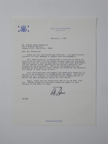 Vice President Al Gore Signed Autographed PREPRINT Letter Collection Lot of 13 - Picture 4 of 14