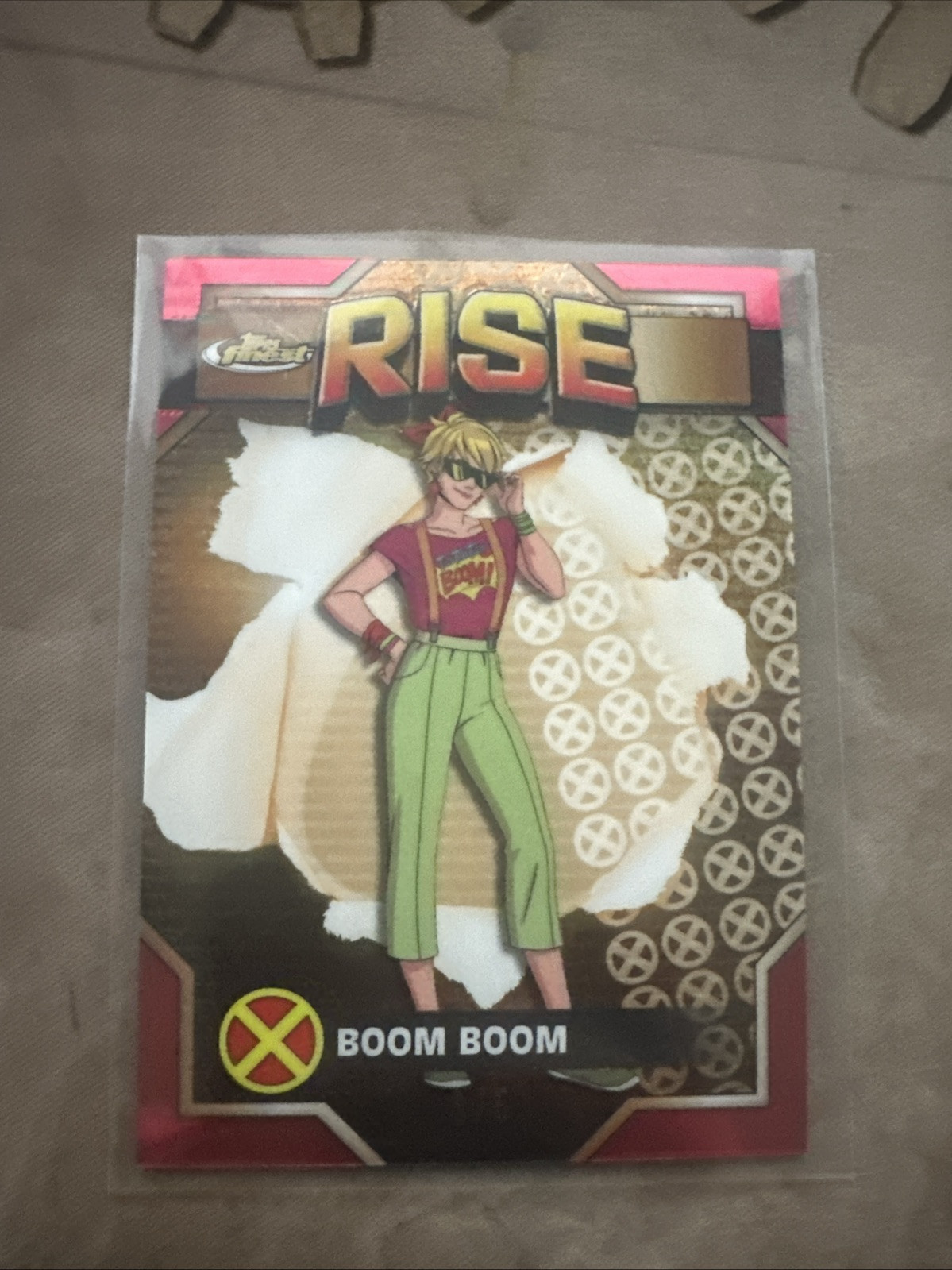 2025 Topps Finest X-Men '97 Boom Boom Red Refractor Common #30 3/5