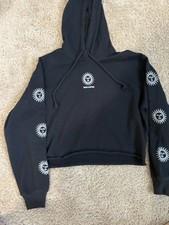 Hollister Black Crop Hoodie Black Size Med