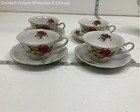 Vintage Floral Ceramic Teapot With Teacups Saucers & Creamer Dish Made In Japan — photo 5