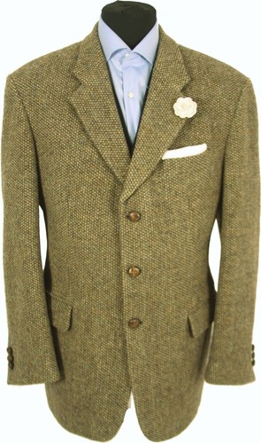 Harris Tweed Mens Jacket Blazer 42R Country Weave Hacking Hunting Sports Green - Picture 2 of 12