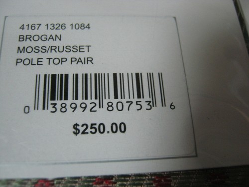 NEW Waterford Linens Brogan 2 Pole Top Drapes Panels With Tiebacks Moss/Russet  - Bild 5 von 6