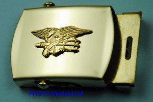 Navy-SEAL-Trident-tan-khaki-USN-Web-Belt-amp-Brass-Buckle-GL0511