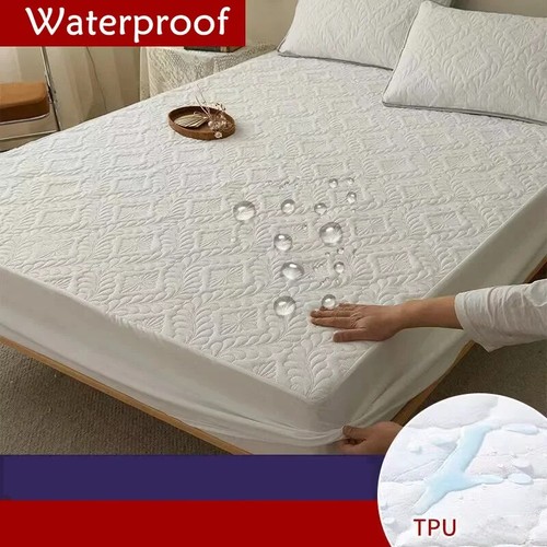 1pcs Embossed Quilted Mattress Protector Fitted Sheet Breathable Mattress Cover - Picture 23 of 25