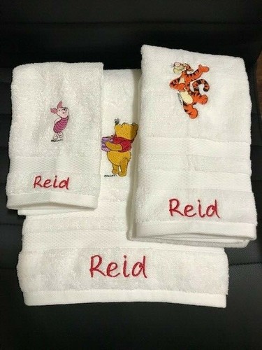Winnie the Ti and Piglet -3 Piece Embroidered Bath Towel Set - Persona - Picture 12 of 12