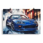 Blue Toyota Supra MK4 Poster/Wall Poster - MK1/MK2/MK3/MK4/MK5