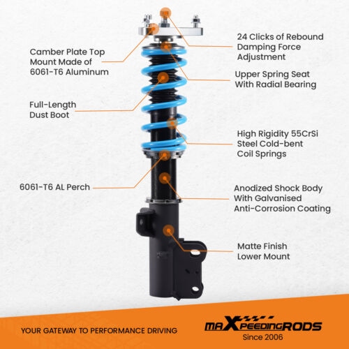 MaXpeedingrods T6 Adjustable Coilovers Lowering Kit For Ford Mustang 2015-2023 - Picture 3 of 15