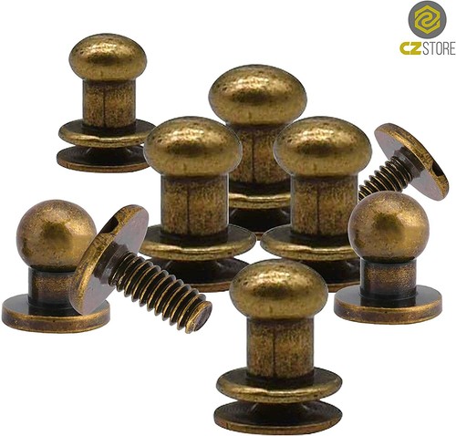 CZ Store Rivetti in Pelle 6x8mm -✮Garanzia A Vita✮- Vite Tubolare in Bronzo - Bo - Foto 7 di 7
