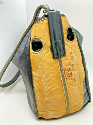 Sac à Main Crossbody En Forme De Botte Nocona - Cuir Noir Vintage - 9x6 Pouces