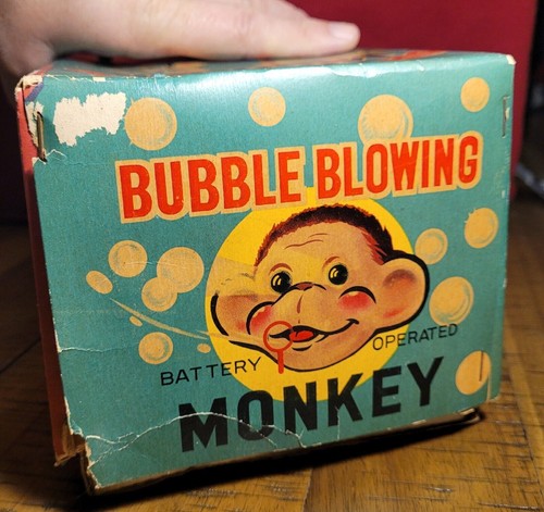 Bubble Blowing Monkey © 1950s Alps NOS - Picture 23 of 24