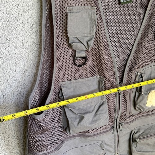 Vtg Garcia Mesh Fly Fishing Vest Size L XL Lambskin Bass Patch Rucksack Pockets - Picture 12 of 14