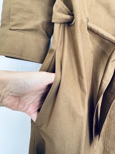Max Mara Flavio 3/4 Sleeves Cotton Belted Poplin Midi Shirt Dress Bronze 6 $1150 - Picture 14 of 19