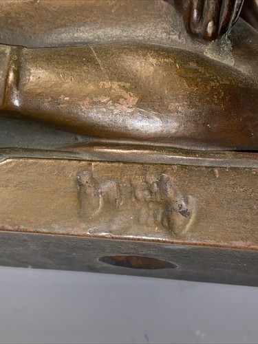 7” 1920s Pompeian Bronze Roman Greek Hammer Thor Patina Bookend - Picture 9 of 13