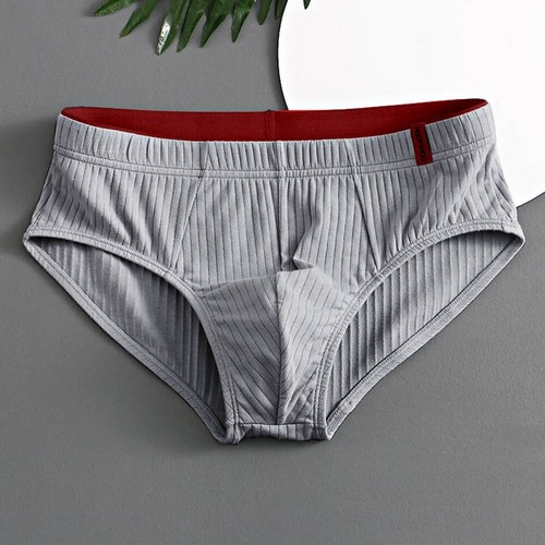Mens Underwear Bulge Pouch Briefs Low-waist Ribbed Slip Underpants - Picture 26 of 35