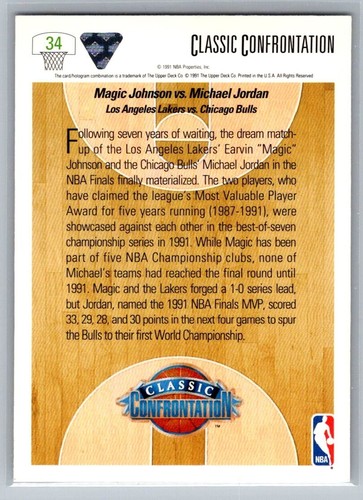 1991 Upper Deck Classic Confrontation Magic v. Jordan #34 - Picture 2 of 2