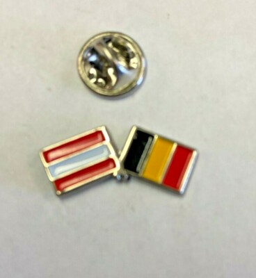 ÖSTERREICH - BELGIEN Freundschaft Emaille Metall Anstecknadel -25 x 8 mm - Brosche L113
