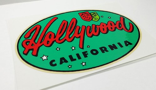 Hollywood California, Vintage Style Travel Decal / Vinyl Sticker, Luggage Label - Picture 2 of 3