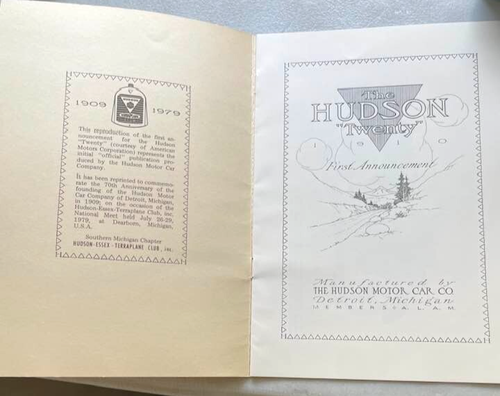 1910 Hudson Model 20 Catalog Reprint with Pictures Roadster Engine Transmission - Picture 1 of 5