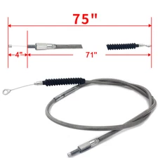 75" Stainless Clutch Cable For Harley Dyna FXDWG Softail Fatboy FLSTF Road Glide