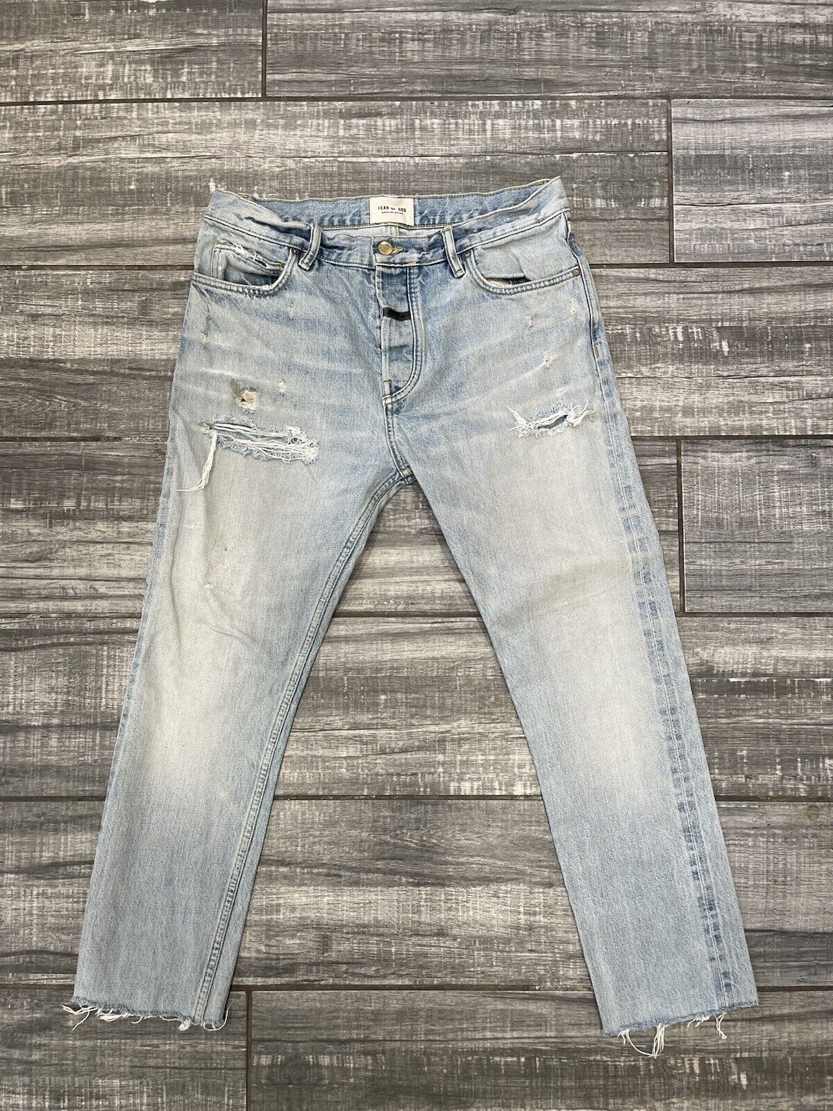 FEAR OF GOD FOG Mens Sixth Collection Denim Distressed Jeans Size