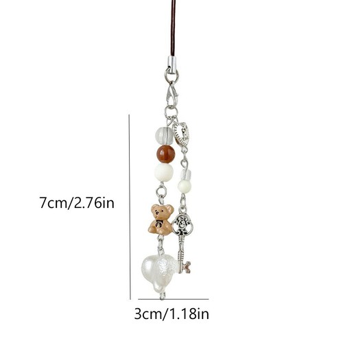 Cute Love Bear Beaded Phone Chain Keychain Pendant Bag Lanyard Accessories Gifts - 第 3/10 張圖片