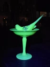 Uranium Glass Bird By Fenton And Footed Compote Dish Bowl UV Glowy Glass