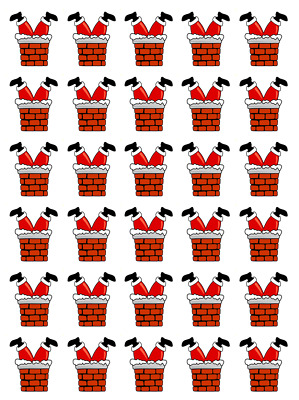 Christmas Santa x 30 Cupcake Toppers Edible Wafer Paper Fairy Cake Toppers