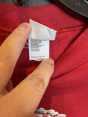 Vintage Weihnachten Santa & Toys Sweatshirt USA 90er Erwachsene Large rot - Bild 4 von 7