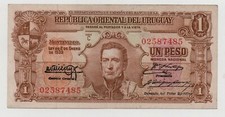 URUGUAY 1 PESO 1939 PICK 35 LOOK SCANS