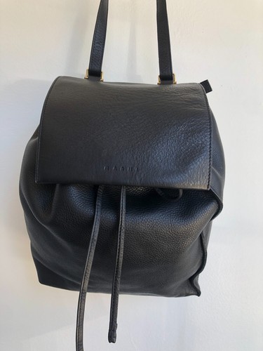 MARNI Black Pebbled Leather Flap Medium Purse Shoulder Bag Backpack - Picture 2 of 15