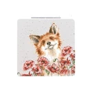 Wrendale Fox in the Poppy Field Compact Mirror and Illustrated Display Box