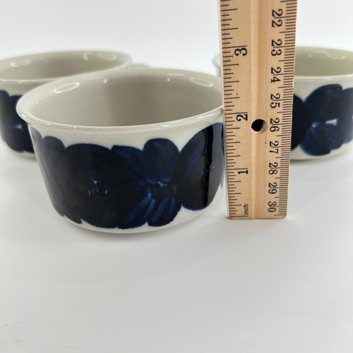 Arabia Finland Anemone Set of 3 Coffee Cup Wide Blue Ceramic Ulla Procope - Picture 5 of 9