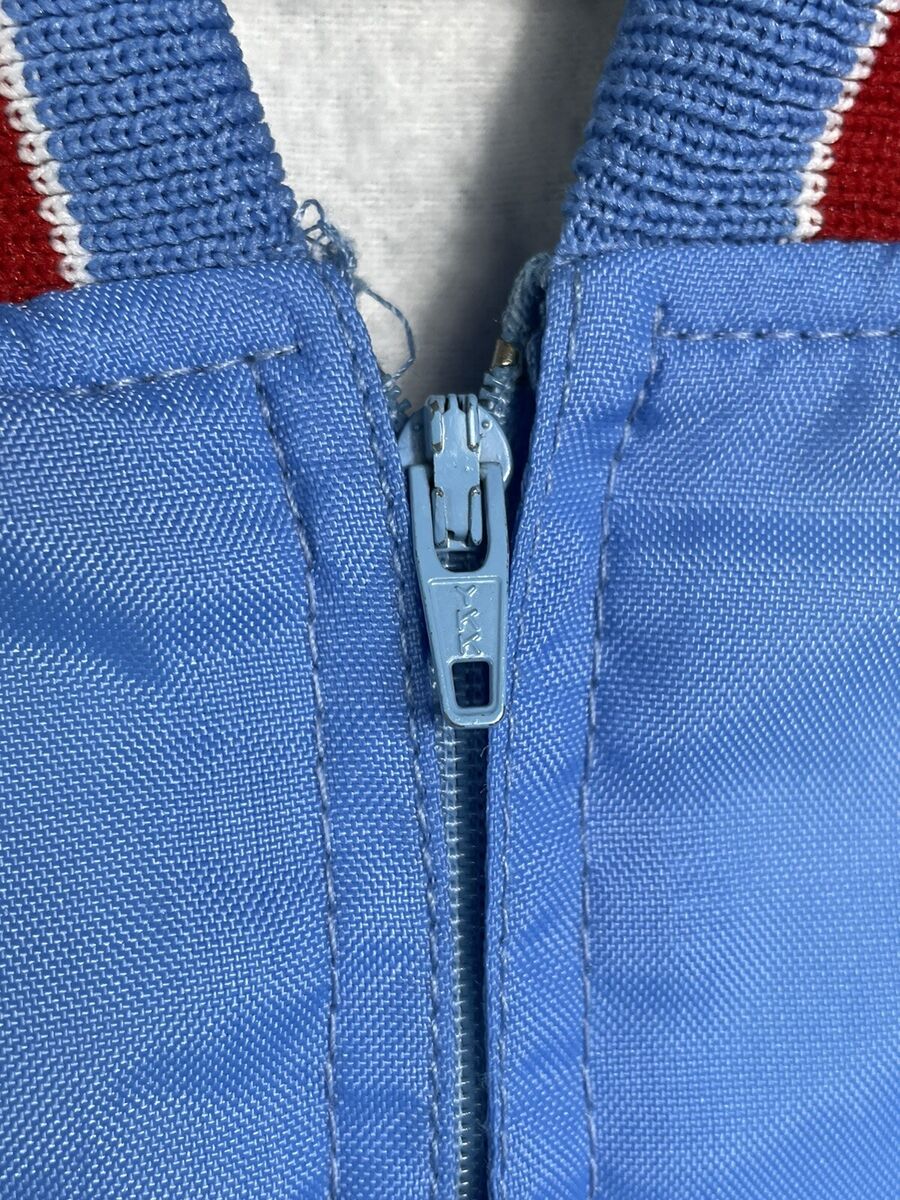 Vintage 80s Holloway Made In USA Light Blue Satin Varsity Vintage 80s Holloway Made In USA Light Blue Satin Varsity