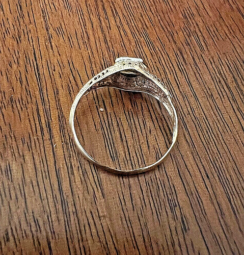 Antiguo anillo de diamantes de oro amarillo y blanco de 10K talla 6,75 💗 - Imagen 7 de 8