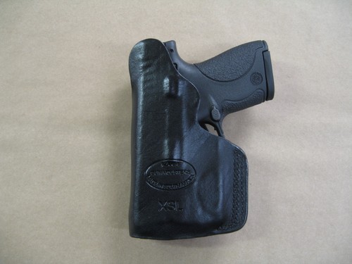 SCCY 9mm With Laser IWB Leather In Waistband Conceal Carry Holster BLK RH - Picture 2 of 2