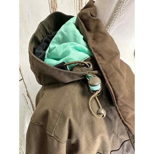 Empyre Dark Olive/brown Full Zip Pockets Hooded Outdoor Winter Coat Ski Jacket - Picture 3 of 8