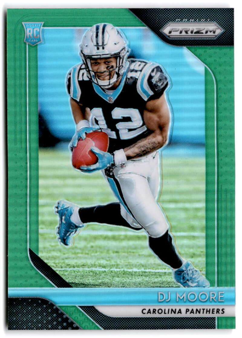 2018 Panini Prizm Green Prizm #207 DJ MOORE RC Rookie Carolina Panthers 