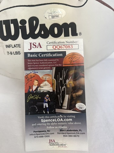 John William Fuqua "Frenchy" Pittsburgh Steelers Signed Football Auto JSA COA - Picture 2 of 7