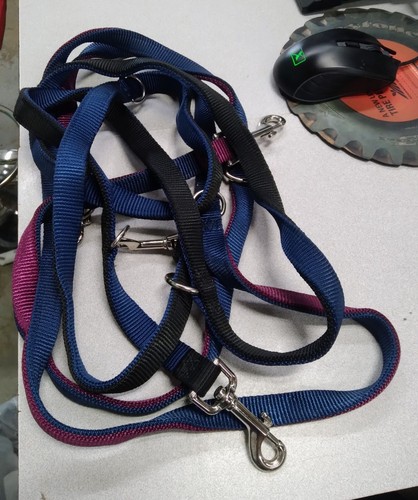 Heavy Duty Dog Leash 2 Swivel Snaps, Large O-Ring, and 2 D-Rings - Picture 1 of 5