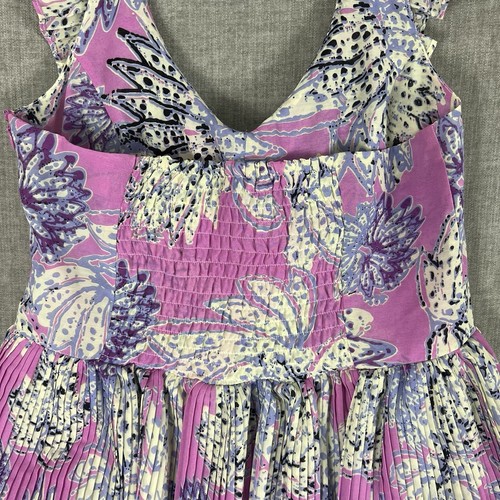 Alannah Hill Wondering Eyes Dress Size 10 Tiered Pleated Ruffle Halter Pink - Picture 7 of 15