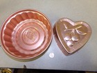 Lot of 2 Copper Like Heart and Round Cake Molds *FREE SHIPPING*