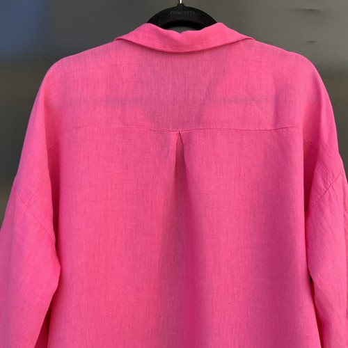 SAGA Made In Italy 100% Linen Size XL? Short Sleeve Relaxed Shirt Pockets - Picture 9 of 19