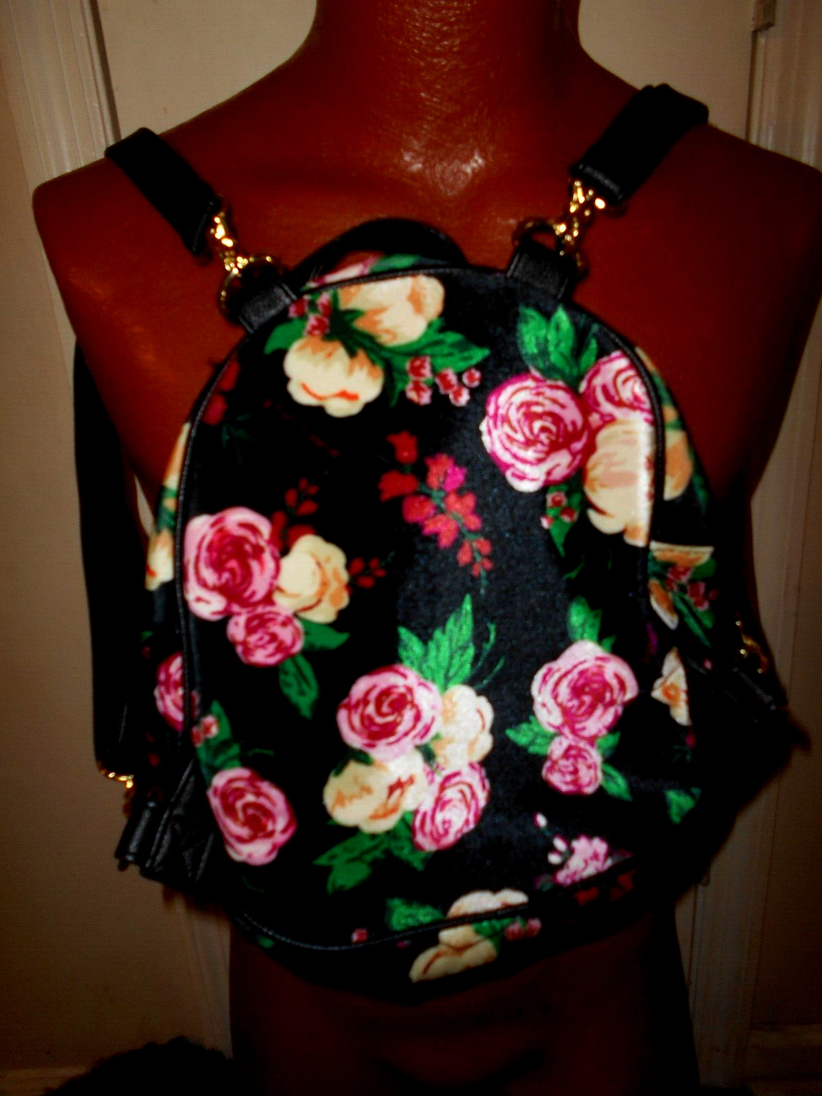Betsey Johnson New York NY Roses Mini Backpack. Gem