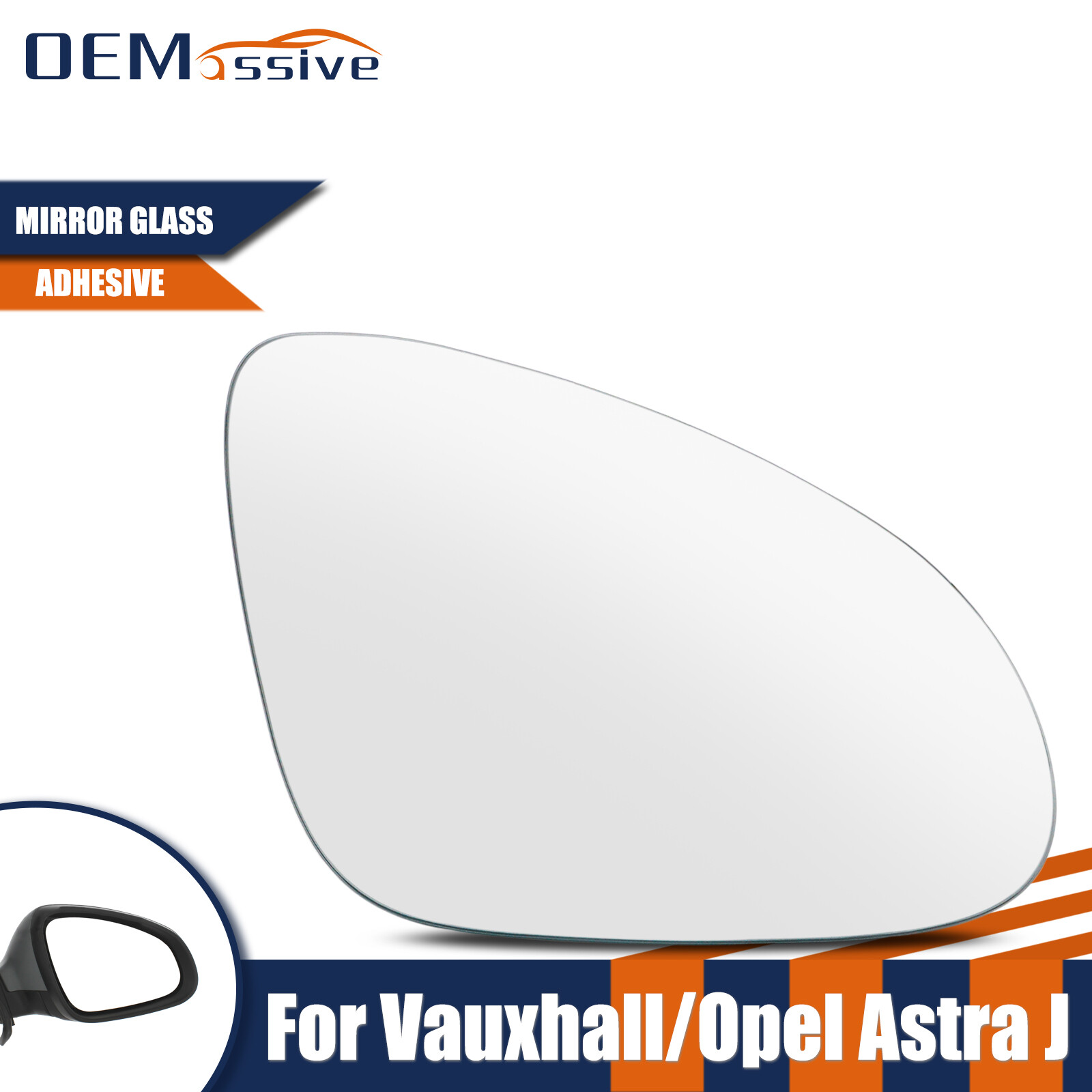 Right passenger's side mirror glass exterior mirror convex for Opel Astra J  2009