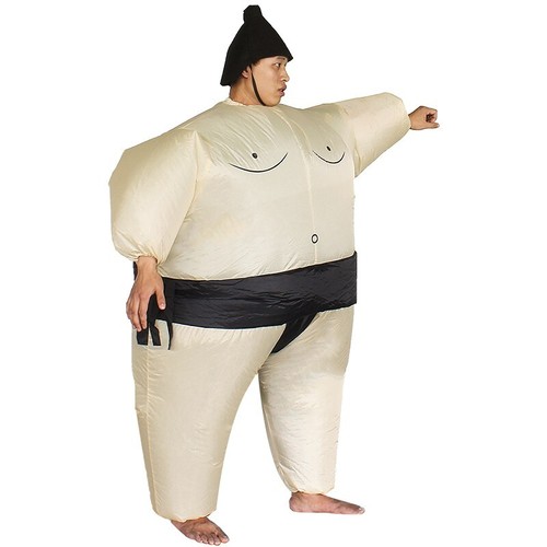 Sumo Wrestler Jumpsuit Inflatable Costume Adult Funny Halloween Cosplay Party - Picture 10 of 12